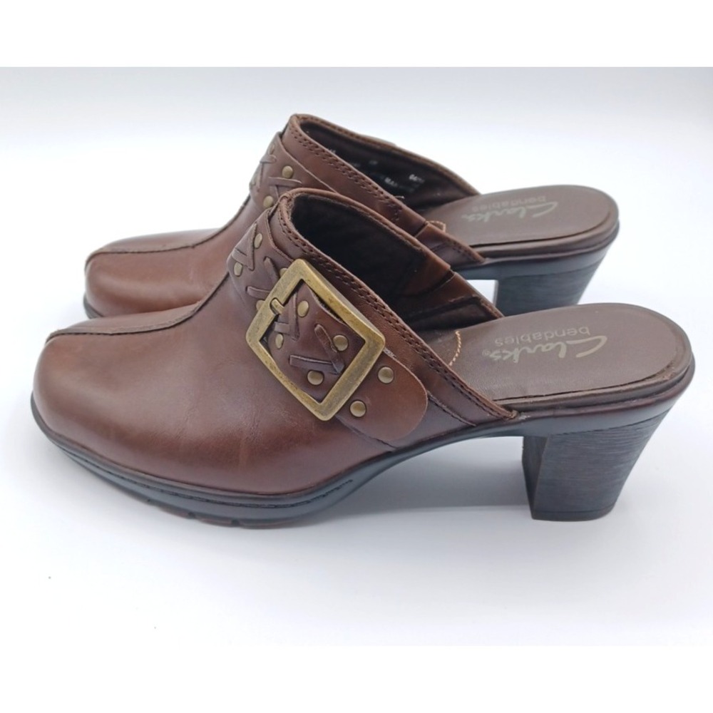 Clarks Bendables 83545 Brown Mule Clogs‎ Slip On Women's Size 6 Shoe